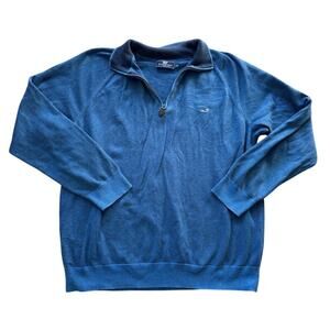 Vineyard Vines Mens sweater size XL, Blue Striped, 1/4 zip, Cotton
